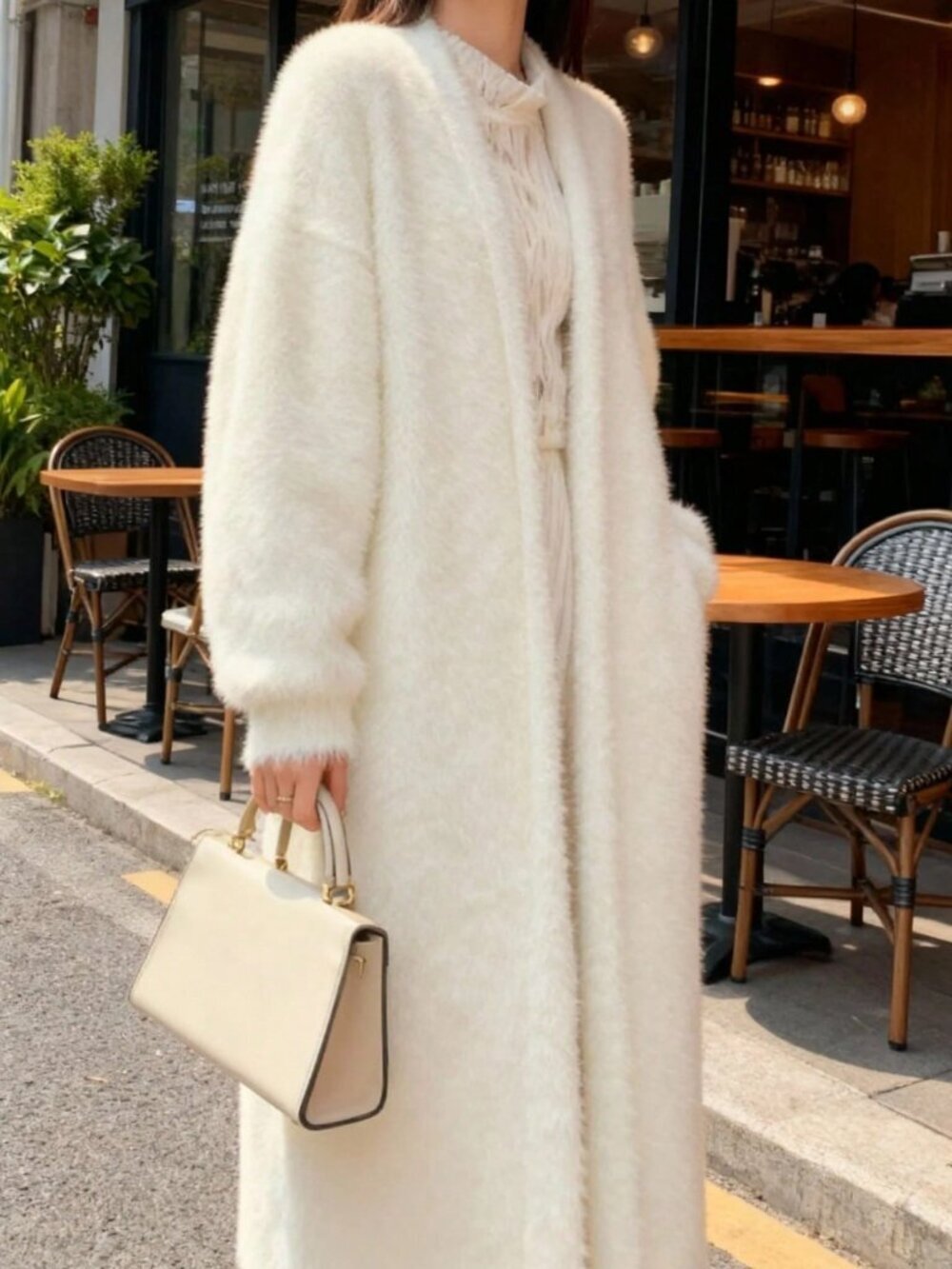 Loose Fit Drop Shoulder Women's Long Cardigan